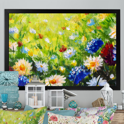 «Blooming Flowers Nature Field II», reproduction sur toile flottante