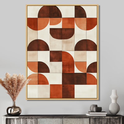 Retro Arc Canvas, Terracotta Mid Century Wall Art, Misdalski