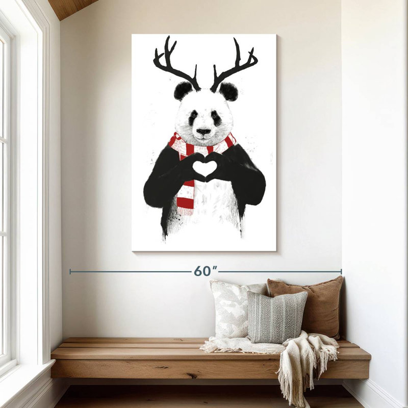 Brampt Xmas Panda, 48" H x 32" W