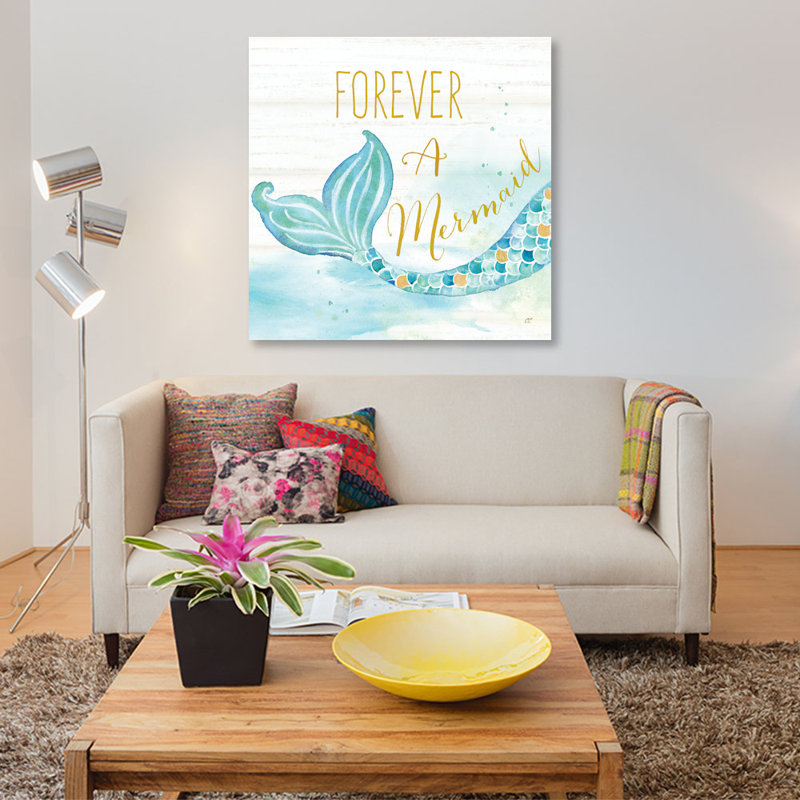 «Mermaid Tale I», impression sur toile, H 26 po x l 26 po x P 1,5 po, Toile tendue, Pas de tapis