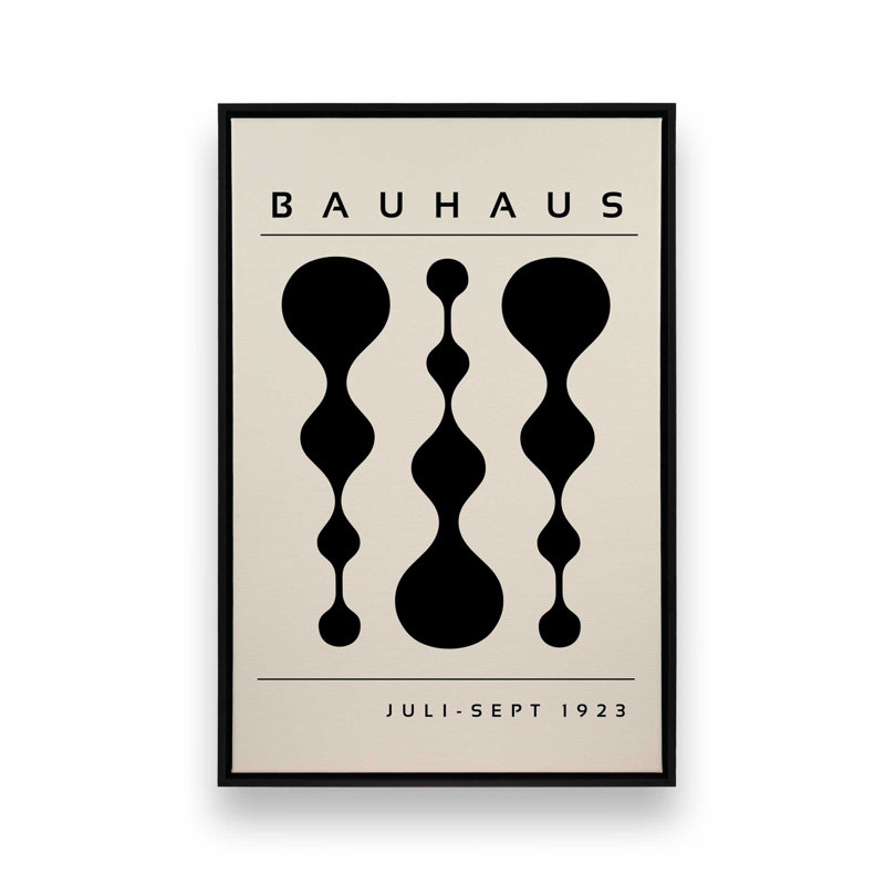 Bauhaus à géométrie liquide, Cadre flottant noir satiné, H 18,75 po x l 12,75 po x P 1,75 po