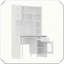 Bureau d'ordinateur pivotant avec tiroirs de rangement et tablettes