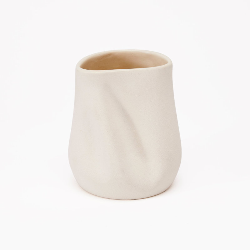 Sabine Vase, Small, Raw Blanc