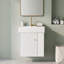 Meuble-lavabo flottant moderne de 21,6 po avec lavabo en céramique et rangement droit, assemblage requis, robinet et drain exclus-133751647