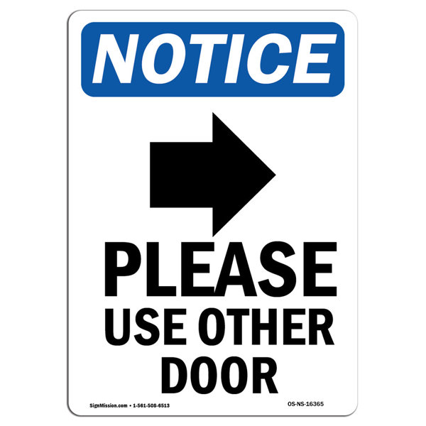 SignMission Please Use Other Door Sign | Wayfair