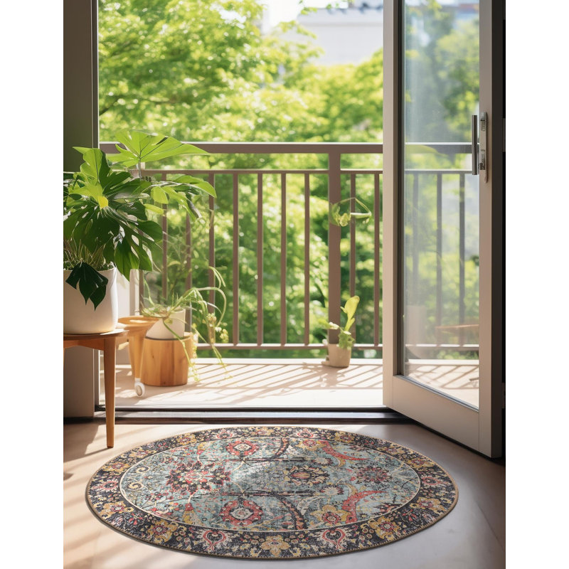 Bungalow Rose Ariel Timeless Rug, Ovale 2 pi x 3 pi 1 po