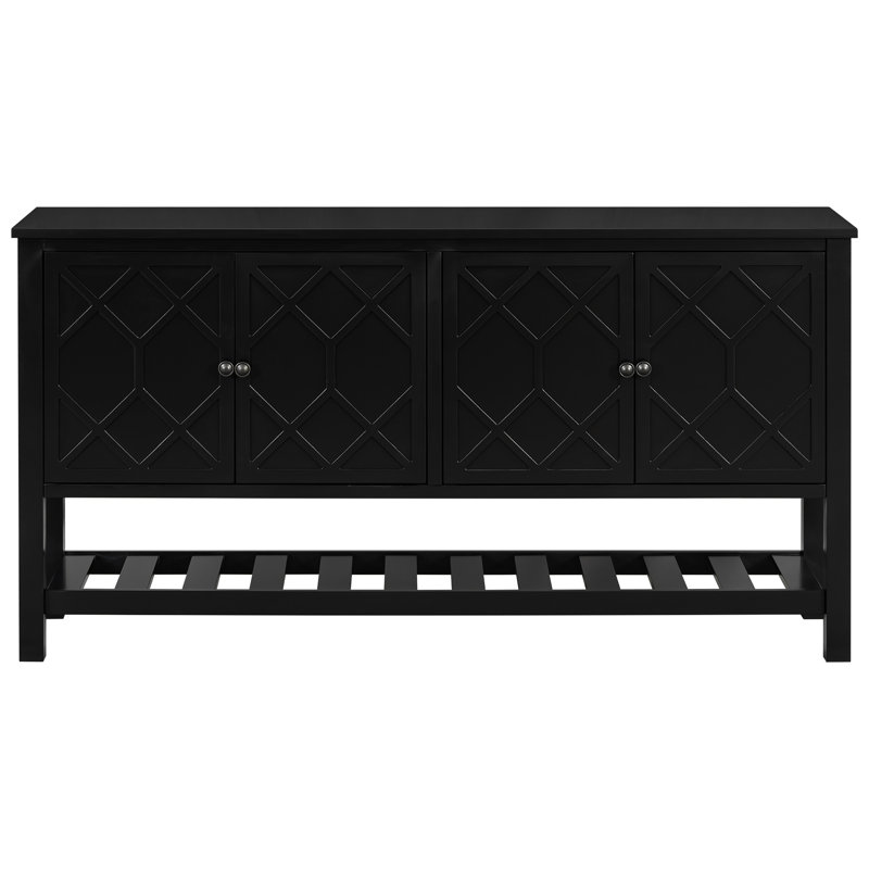 Table d'entrée noire avec motifs géométriques pour la décoration de la maison
