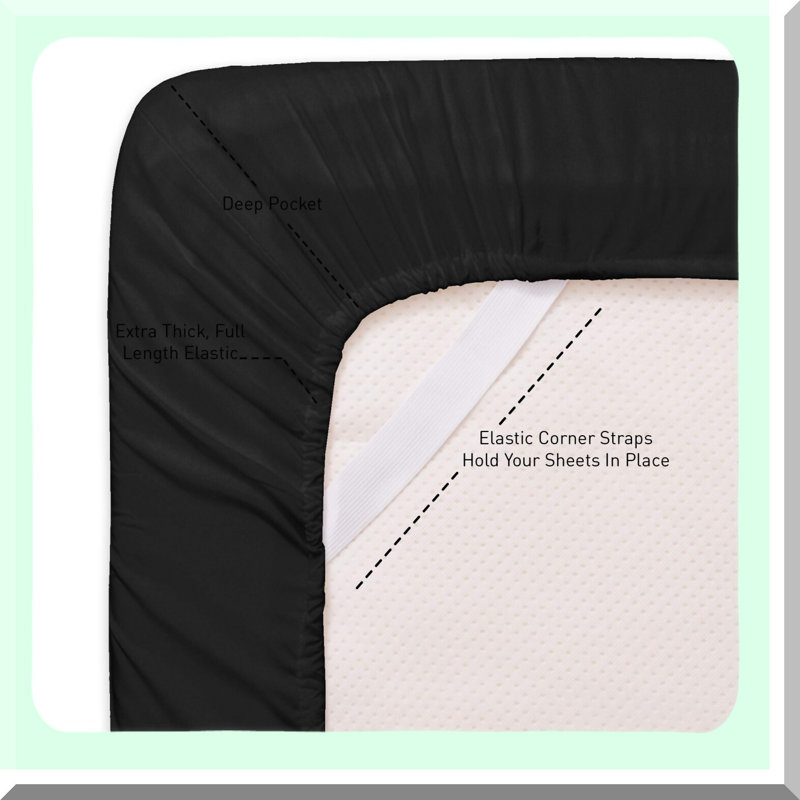 Supreme Microfiber Deep Pocket Sheet Set - 6 Piece Bedding with 2 Extra Pillow Cases - 1500 Thread Count Luxury Size Bed Sheets