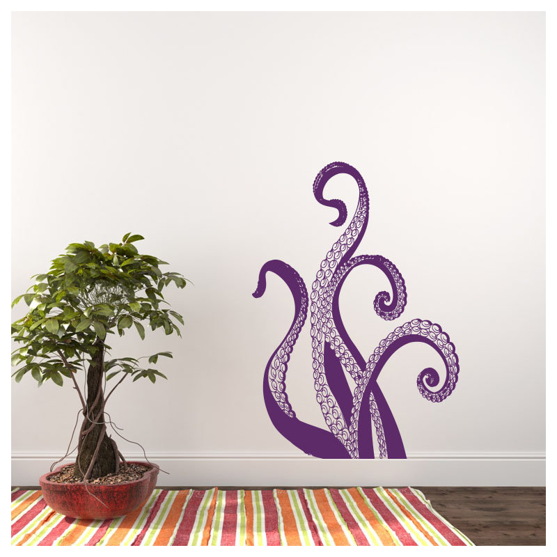 Adhésif décoratif pieuvre, Violet