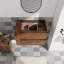 Placard de salle de bain mural 30 po, tiroir à fermeture en douceur prolongée aux 2 tiers, meuble-lavabo magnifique en chêne brun, style-1275450291-1275450293