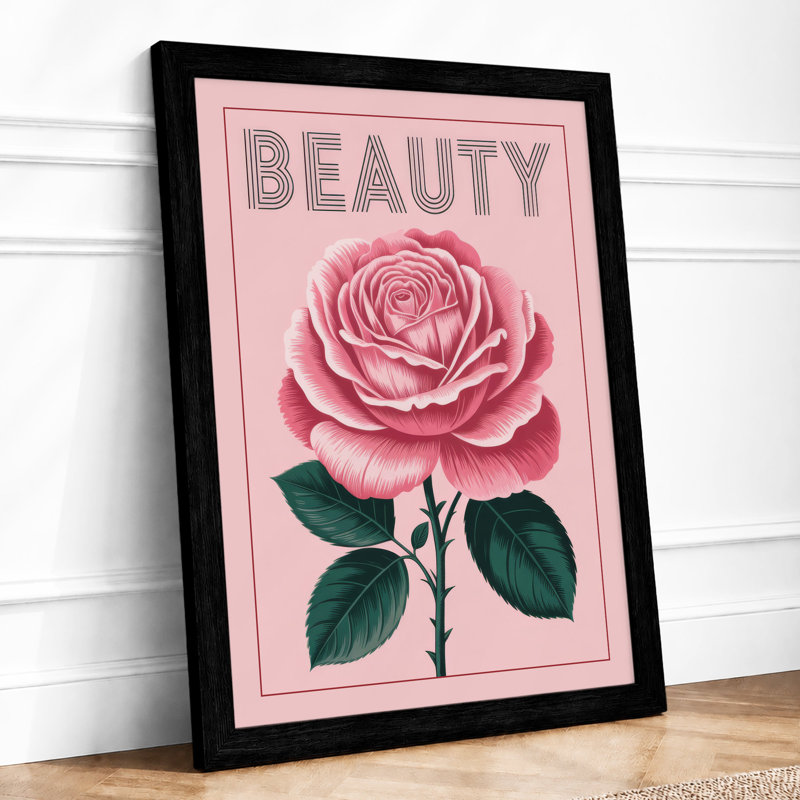 Beauty Rose Botanical - Print, Black, A4 - 29.7 x 21.0 cm