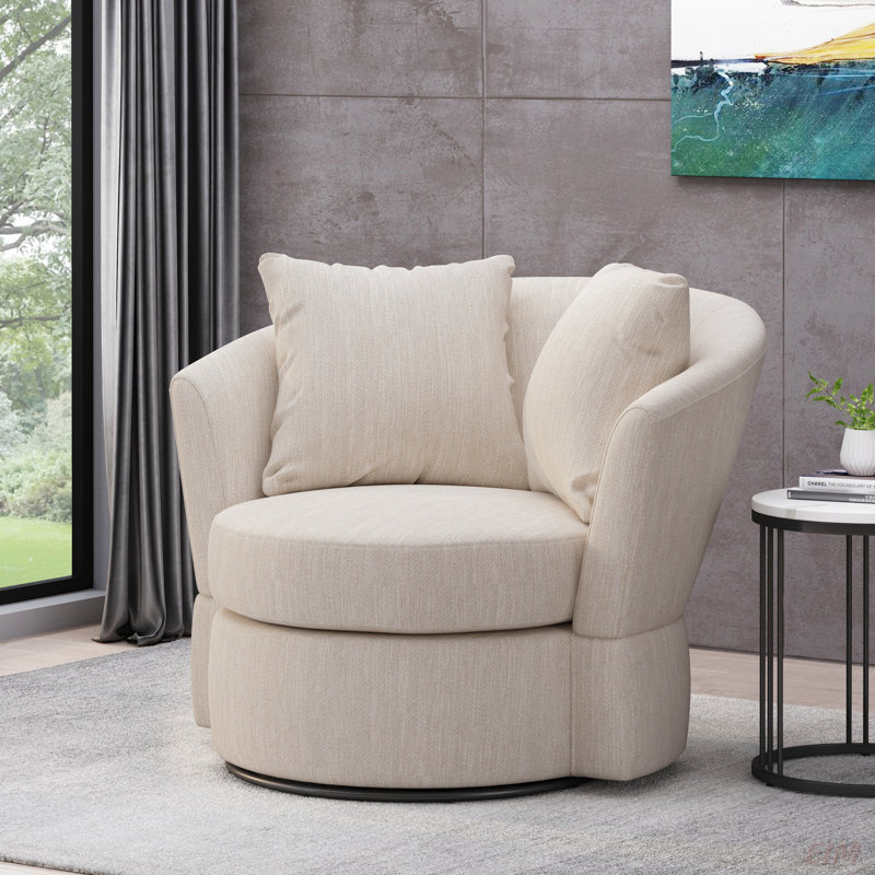 CHAISE CLUB PIVOTANTE, Beige brun