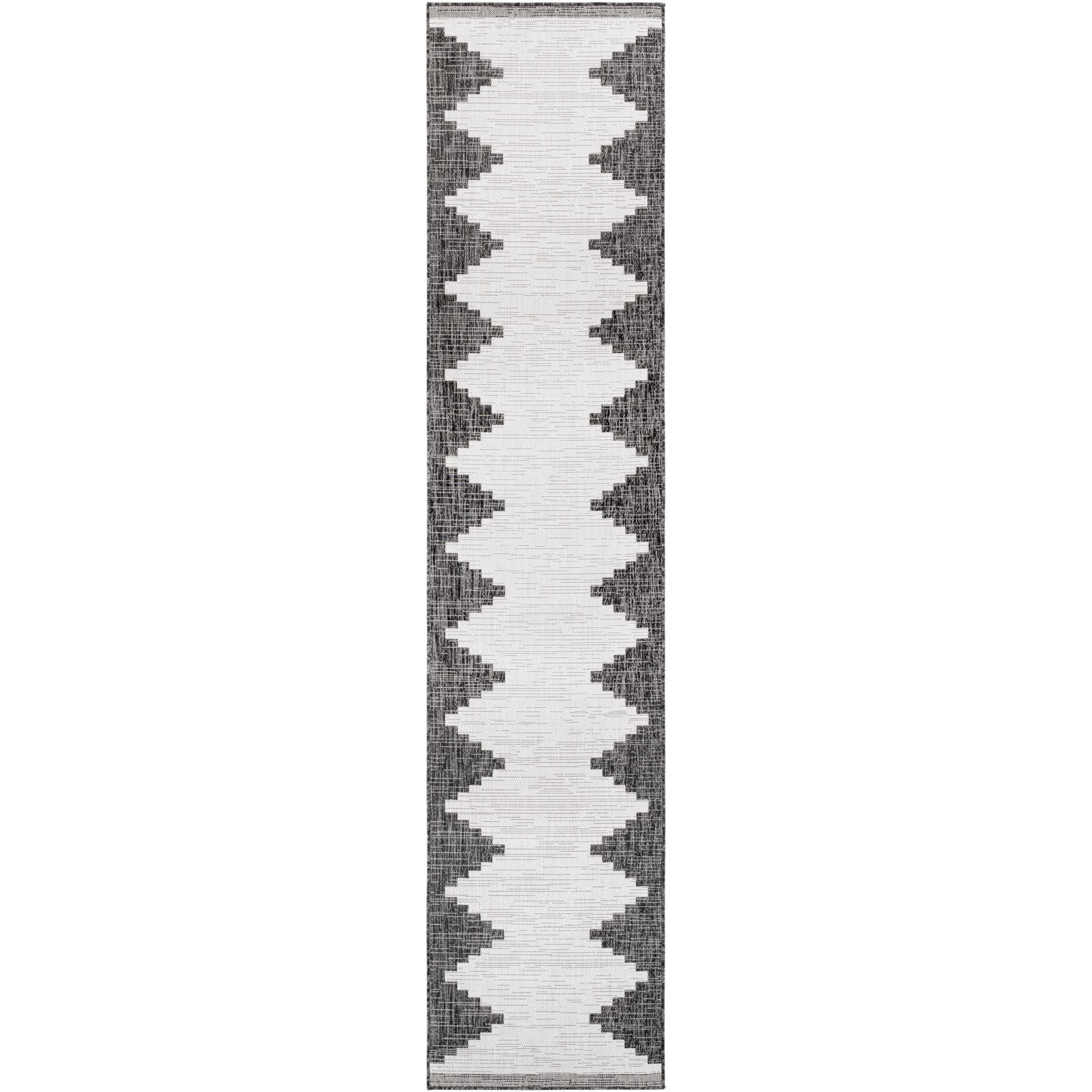Mortimer Charcoal Outdoor Rug, Runner 2'7" x 12'