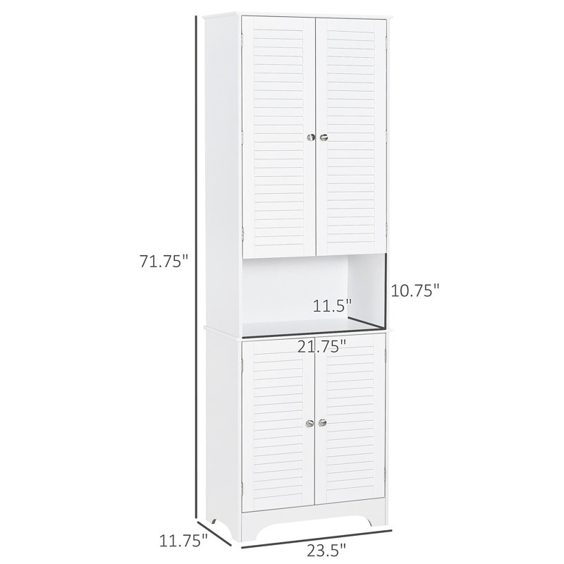 Armoire autoportante, grande armoire de rangement étroite avec portes et tablettes