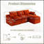 Canapé d'angle modulaire compressé en forme de L, revêtement en velours côtelé moderne, repose-pieds amovible et coussins détachables-1124990193