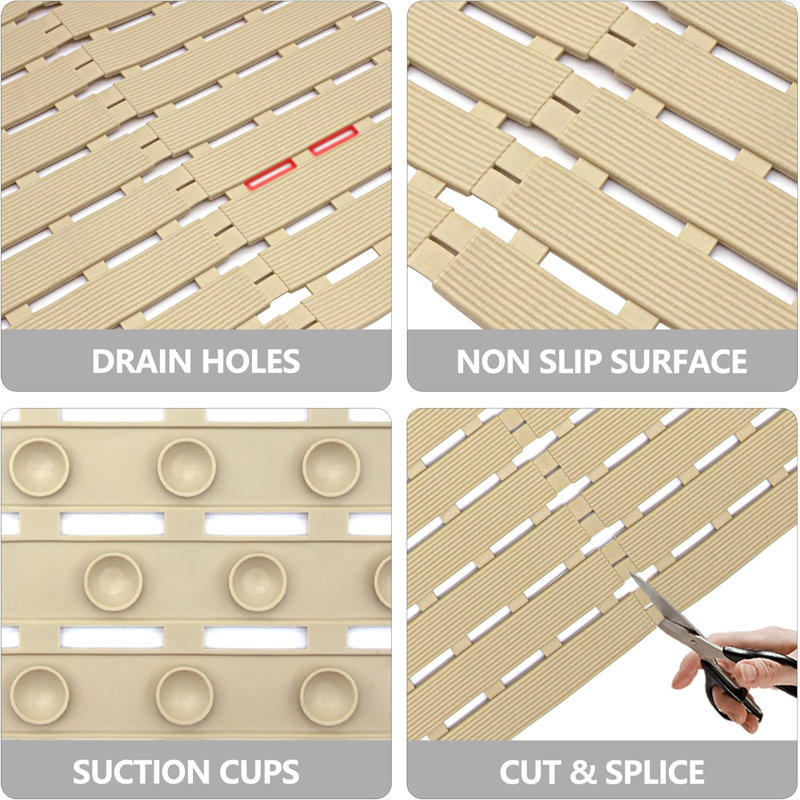 24x24" Non-slip Bathtub Mat Brown
