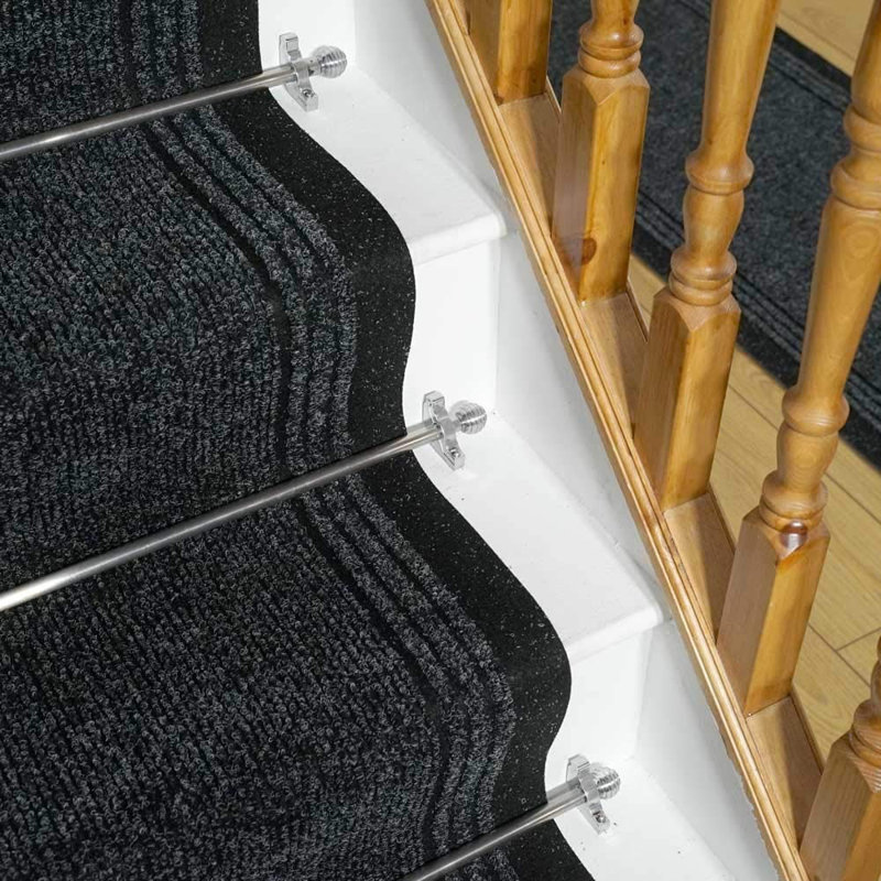 Stair Runner Abby Solid Colour Flatweave Area Rug, Runner 80 x 810cm
