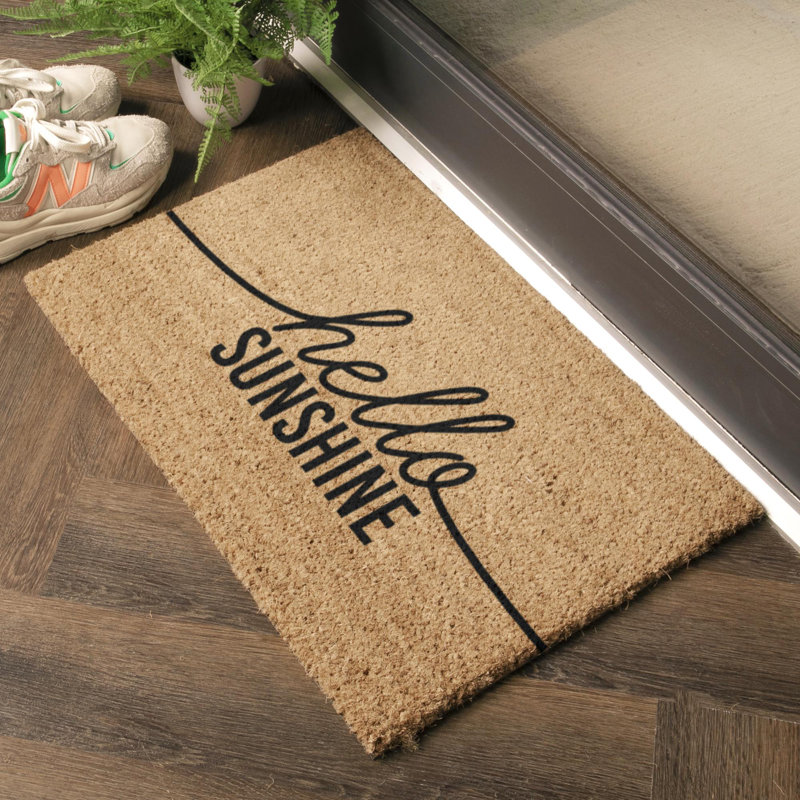 Hello Sunshine Coir Doormat, 40cm W x 60cm L