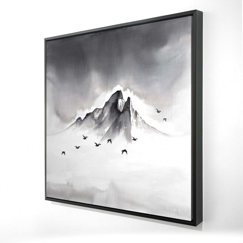 Mountain Mountain - Toile avec cadre noir et blanc | Décoration intérieure