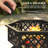 28" Outdoor Fire Pit Grill, Portable Wood Burning Firepit for Outside with Cooking Grate, Fire Poker, Spark Screen Lid, Steel Hexagon Fireplace for Patio Bonfire Backyard BBQ Camping Picnic