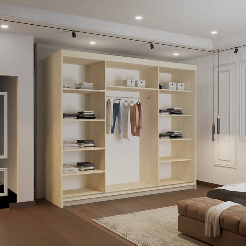 3 Door Manufactured Wood Wardrobe, Oak (Sonama)