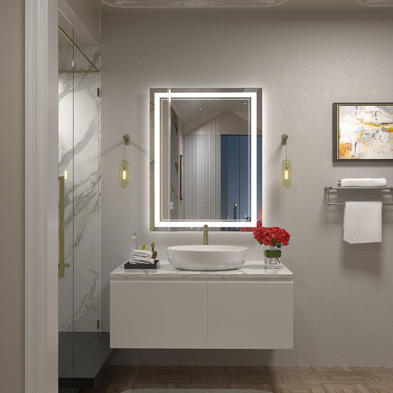  Wayfair Basics® UL Certified LED Anti-Fog Tempered Glass Bathroom/Vanity Mirror , 36" x 28"