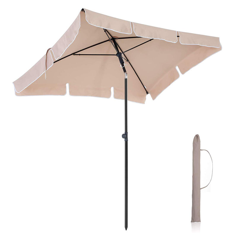 Jakobe 235cm X 125cm Rectangular Market Parasol, Taupe