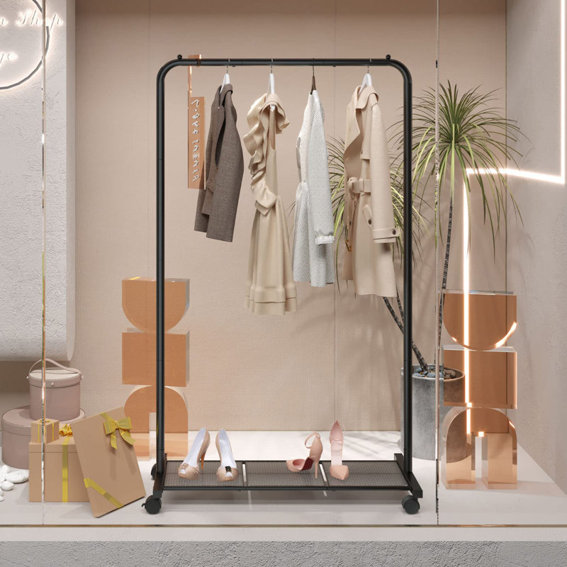 Padmore Rolling Clothing Rack, Black