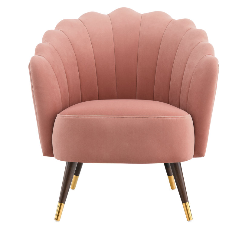 Upholstered Barrel Chair, Blush Pink