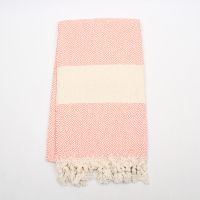 Serviettes de bain et essuie-mains en coton turc, Corail, Largeur de la serviette de bain: 38 po