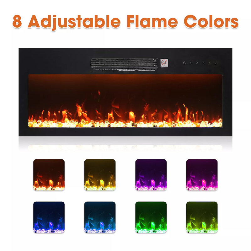 Metro Lane 91cm W Black Electric Fireplace Insert with 4777 BTU