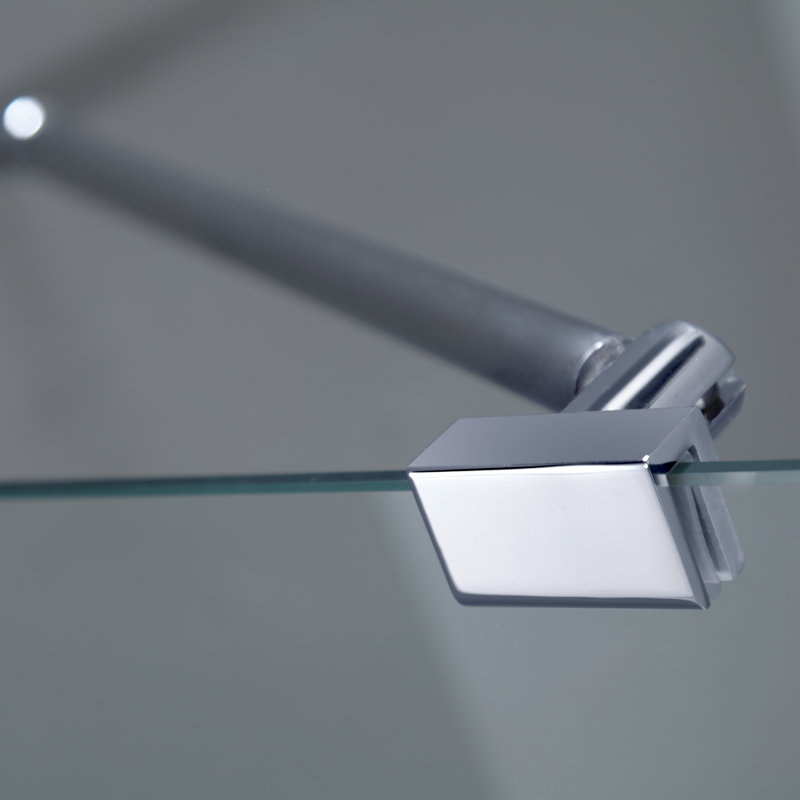 Neoscape Chrome Frameless Neo-Angle Shower Enclosure with Glass Shelves