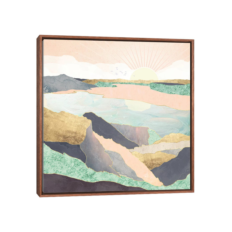Sunrise Beach - impression d'art graphique, Pas de tapis, H 26 po x l 26 po x P 1,5 po