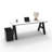 Serenity Modern A-Frame Executive Writing Office Desk, with Cushion Top Mobile Storage, 72x30, White Top-239385227-239385225