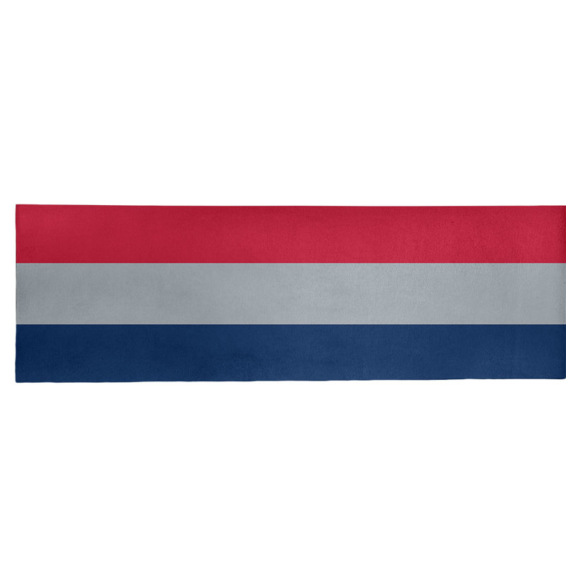 Tapis bleu à rayures de hockey national, Tapis de couloir 2 pi 6 po x 8 pi