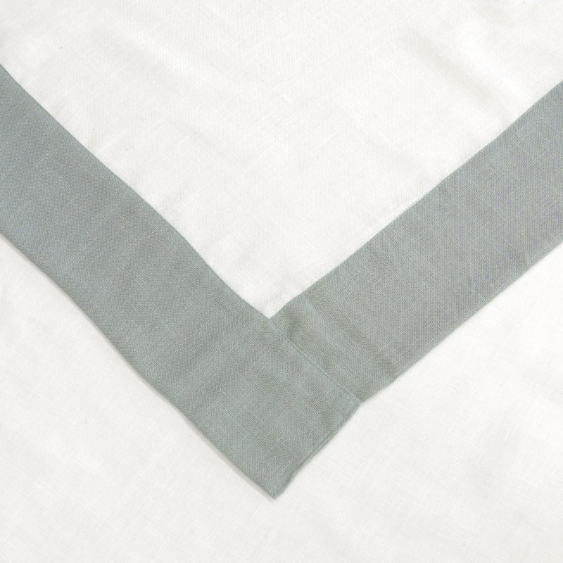 Lithonia Linen Blend Curtain, Bright White/Spruce