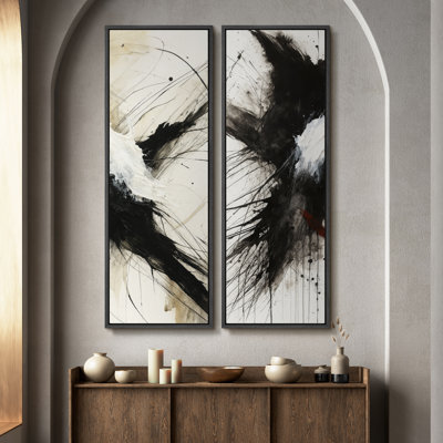 «Vintage Landscape Wall Art», ensemble de 2 toiles encadrées 20 x 60 pouces