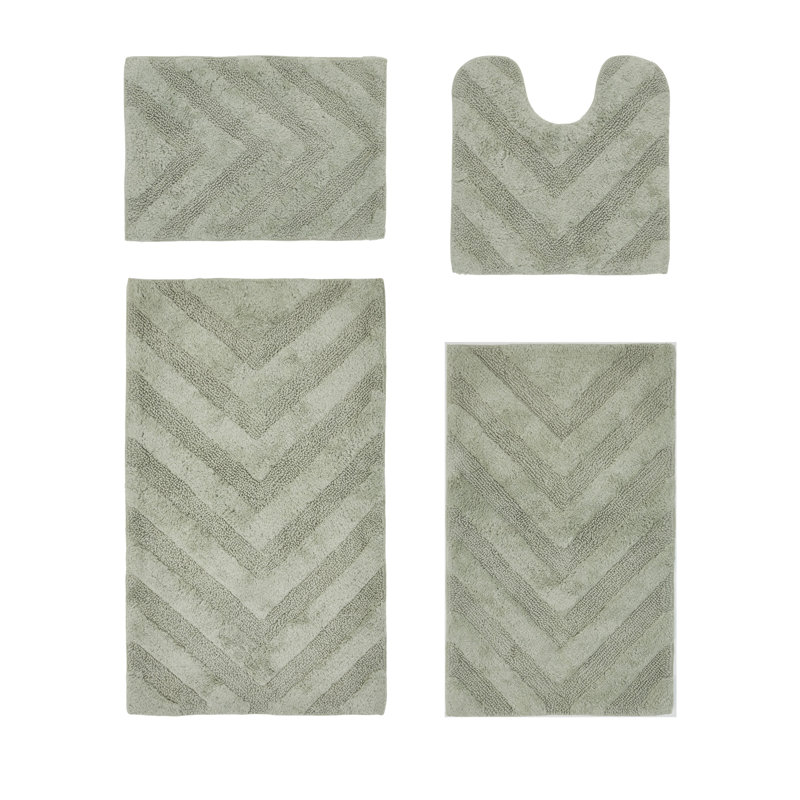 Ensemble de tapis de bain 4 pièces, 4 pièces (17 po x 24 po | 20 po x 20 po | 21 po x, Sauge foncé