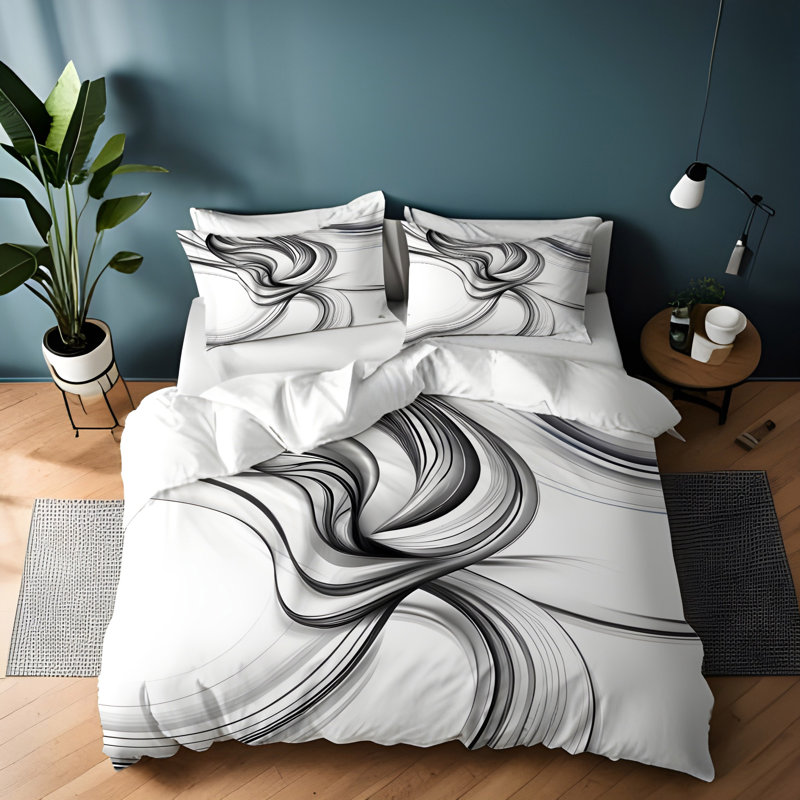 Ensemble de housse de couette , Housse de couette grand + 2 grandes taies décorat