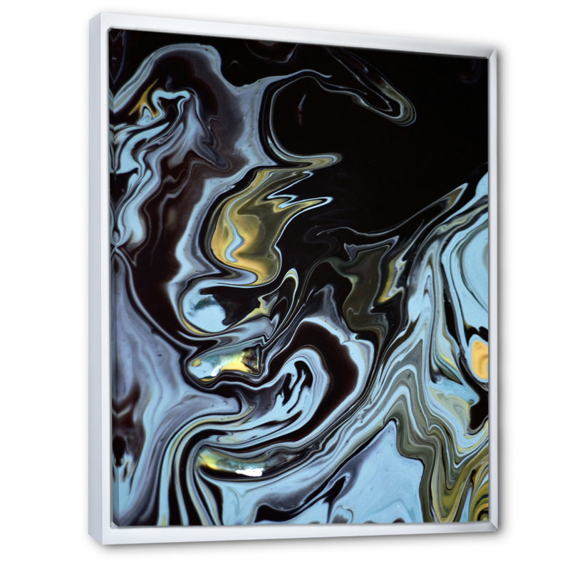 «Colorful Colorful Mixed Abstract Fluide», art mural moderne sur toile, Cadre photo blanc, H 44 po x l 34 po x P 1,5 po