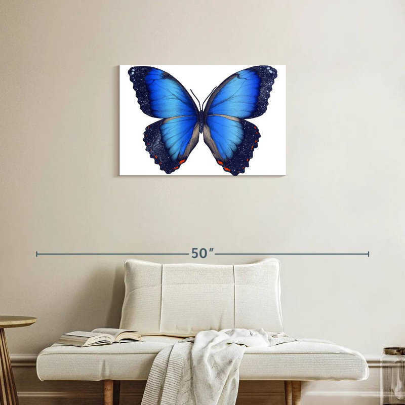 Cosmic Blue Butterfly, 20" H x 30" W
