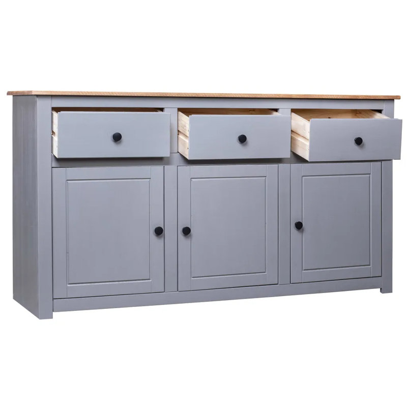 Marrero 135cm Solid Wood Sideboard, Grey