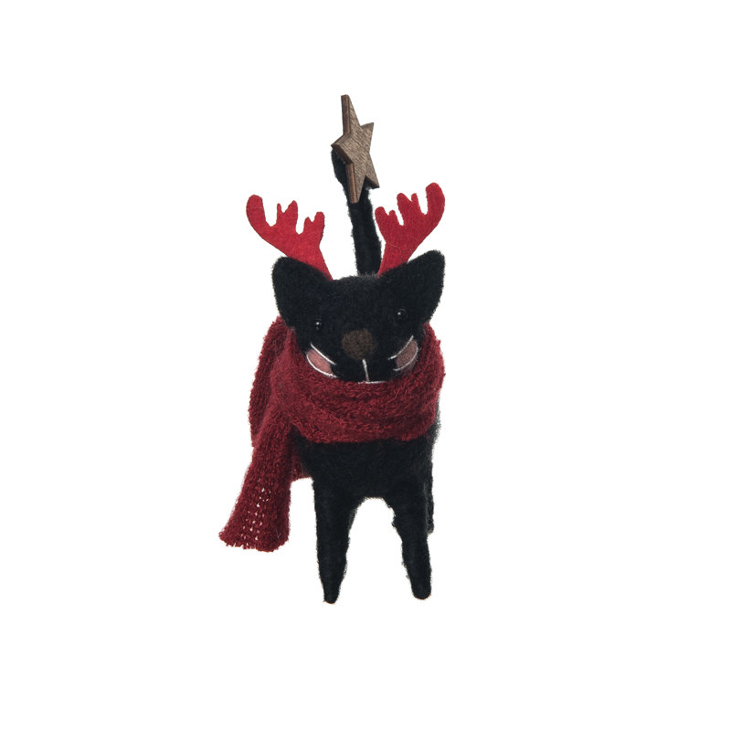 Figurine renne chat noir