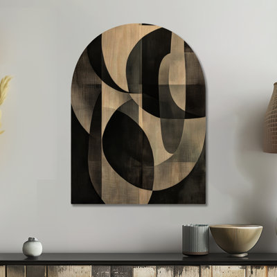 Courbes en gris pâle - Formes abstraites - Décoration murale en bois arqué