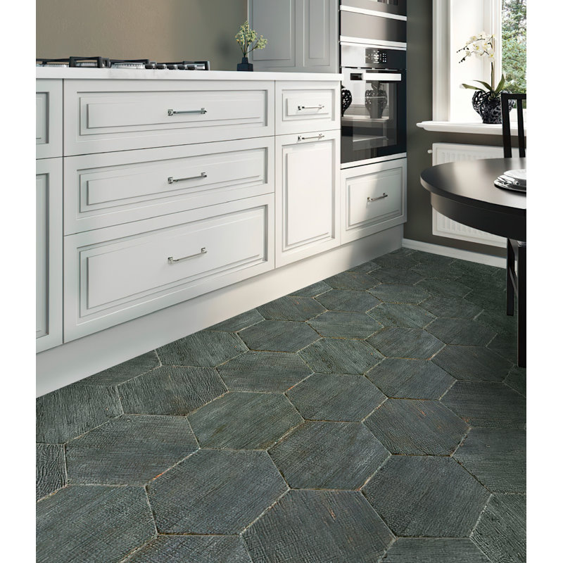 14" x 14" Porcelain Wall & Floor Tile, Dark Gray