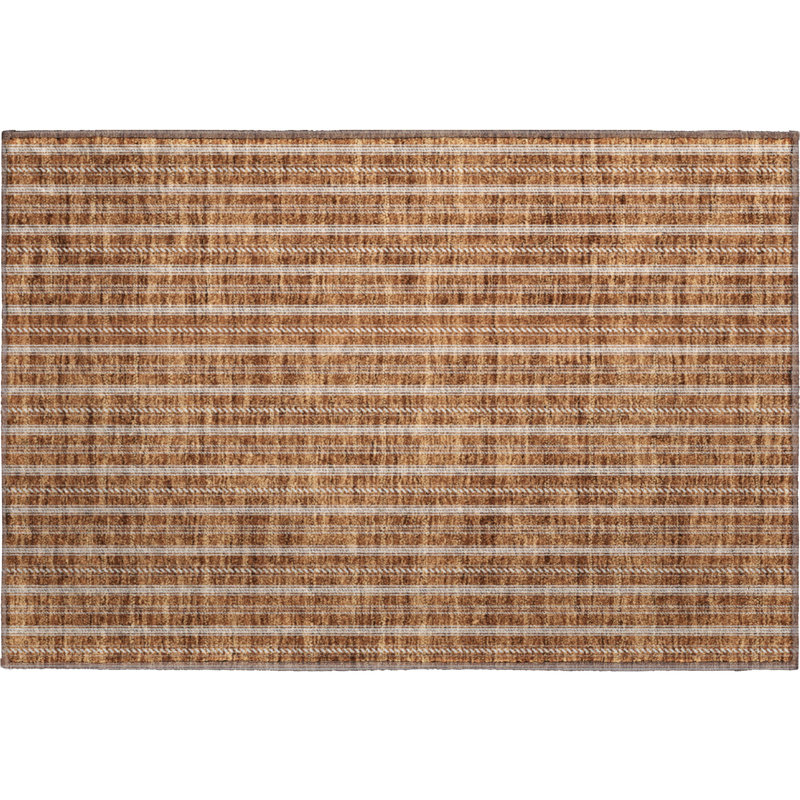 Premium Machine Washable Prisco Terracotta Rug, Rectangle 1'8" x 2'6"