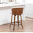 Devault Swivel Upholstered Counter Stool With Wood Frame-123161707
