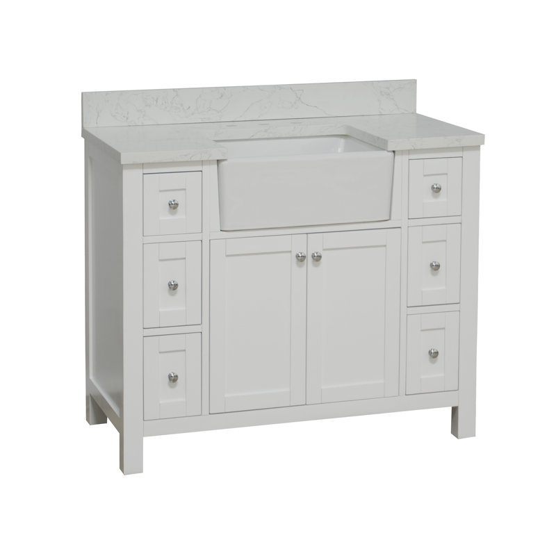 Meuble-lavabo simple l 42 po Yorkshire, Blanc