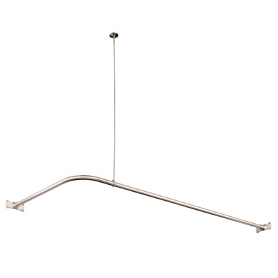 Vintage 62" L-Shaped Fixed Shower Curtain Rod