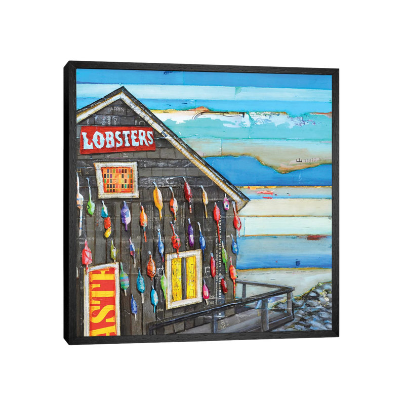 Lobsta Please by Danny Phillips - Print on Canvas, Black Framed, 66.04cm H x 66.04cm W x 3.81cm D